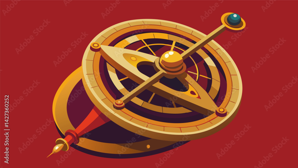 A meticulously detailed astrolabe used by ancient philosophers to observe and track the movement of celestial bodies.. Vector illustration