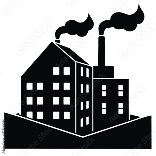 isolated Black vector apartment pipe chase WIith White Background