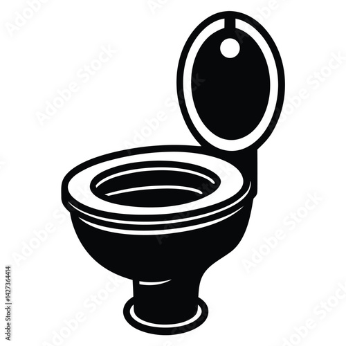 isolated Black vector bidet WIith White Background