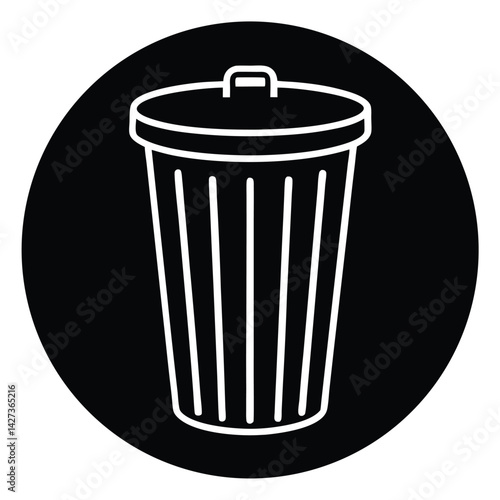 isolated Black vector garbage disposal With White Background