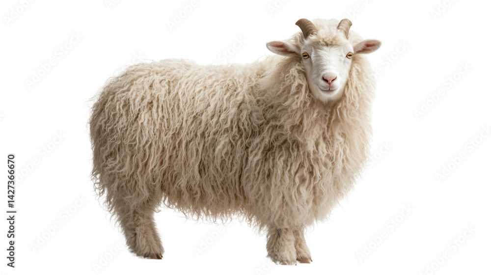 Fluffy white sheep in a serene setting. Fluffy white sheep in a serene setting.