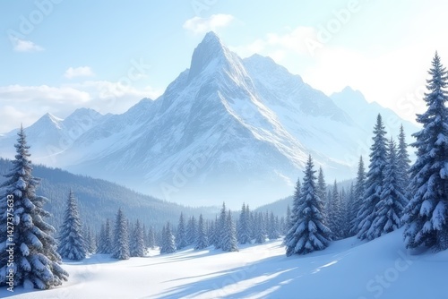 Icy Alpine Landscape
