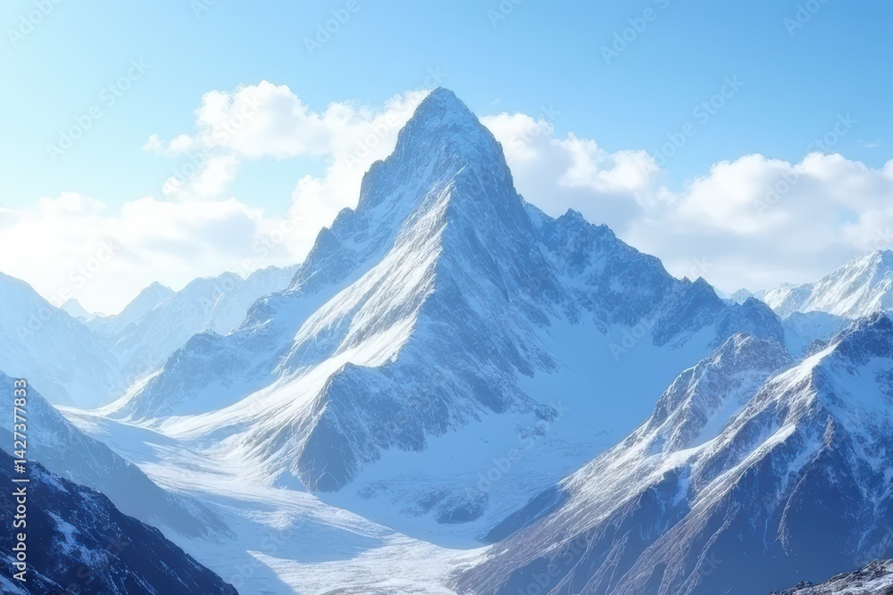 Obraz premium Tranquil Snowy Mountain Scenery