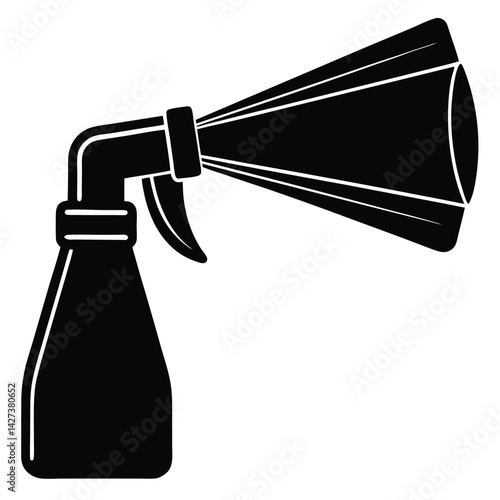 isolated Black vector Plamber Element spray nozzle WIith White Background