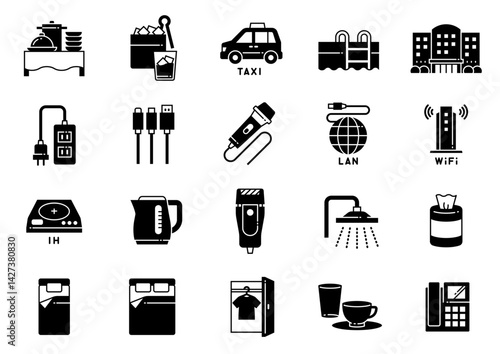 ホテルアメニティアイコン05　Hotel Amenities icons