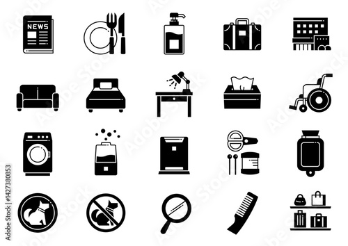ホテルアメニティアイコン08　Hotel Amenities icons