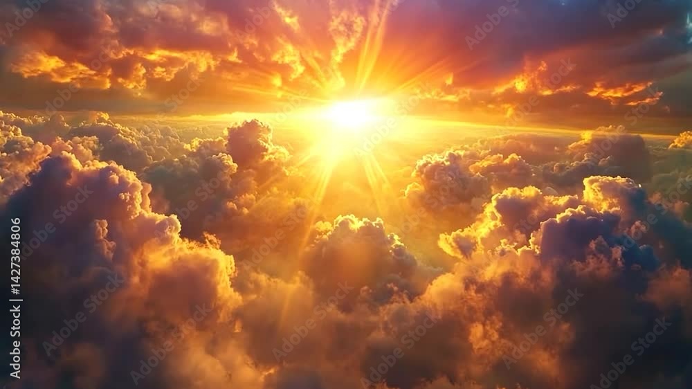 The beautiful sunset painted the sky and clouds with orange and red light over the sea at dusk The beautiful sunset painted the sky and clouds with orange and red light over the sea at dusk