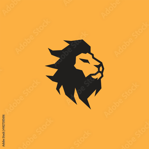 Simple lion head logo vector design illustration