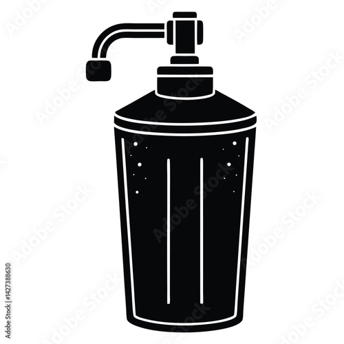 isolated Black vector Plamber Element water softener WIith White Background
