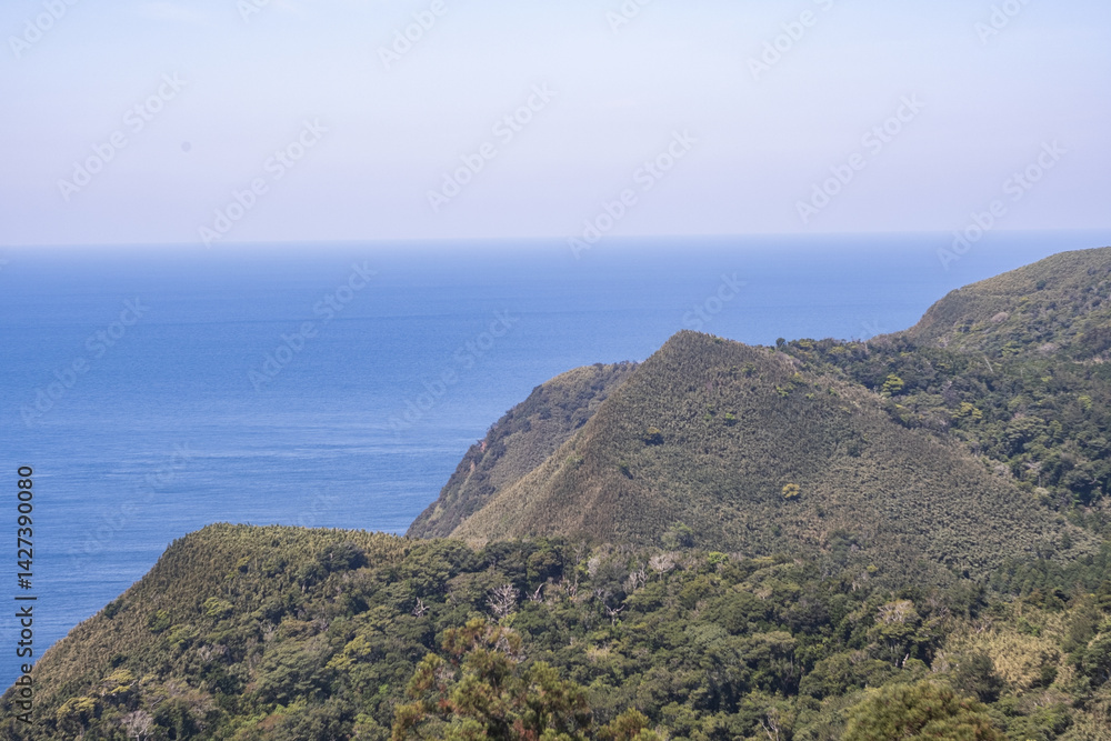 Fototapeta premium 島の上から見た水平線と空