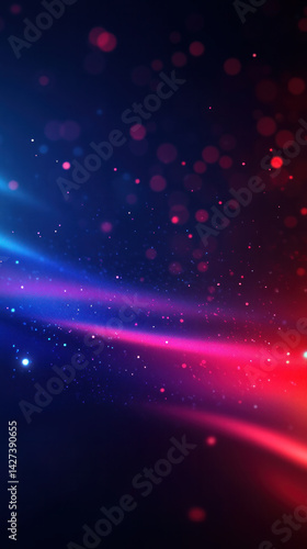 A colorful, abstract image of a wave with red, blue, and purple colors. The image has a dreamy, ethereal quality to it, with the colors blending together in a way that creates a sense of movement