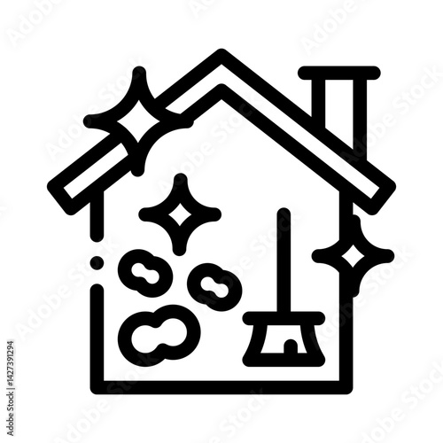 house cleaning line icon