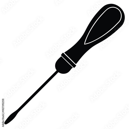 Isolated Black vector Tailer Element pattern making tool awl  With White Background