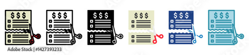 Deduction List multi style, mini illustration icon set. outline, flat, glyph, line color. vector for UI, UX, app and web, digital or print, related to Taxation, finance, audit and more.
