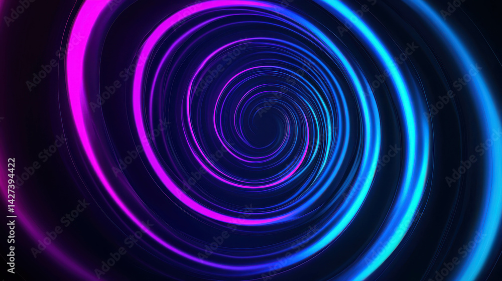 Colorful Swirling Patterns of Light with Vibrant Neon Blue and Purple Spirals in Motion Colorful Swirling Patterns of Light with Vibrant Neon Blue and Purple Spirals in Motion