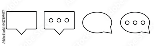 chatting icon, simple text cloud icon.