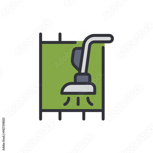 Carpet cleaning colored icons, minimalist vector illustration ,simple transparent graphic element .Isolated on white background