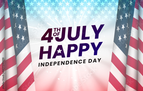 happy 4th of july independence day celebration template banner with abstract gradient background design