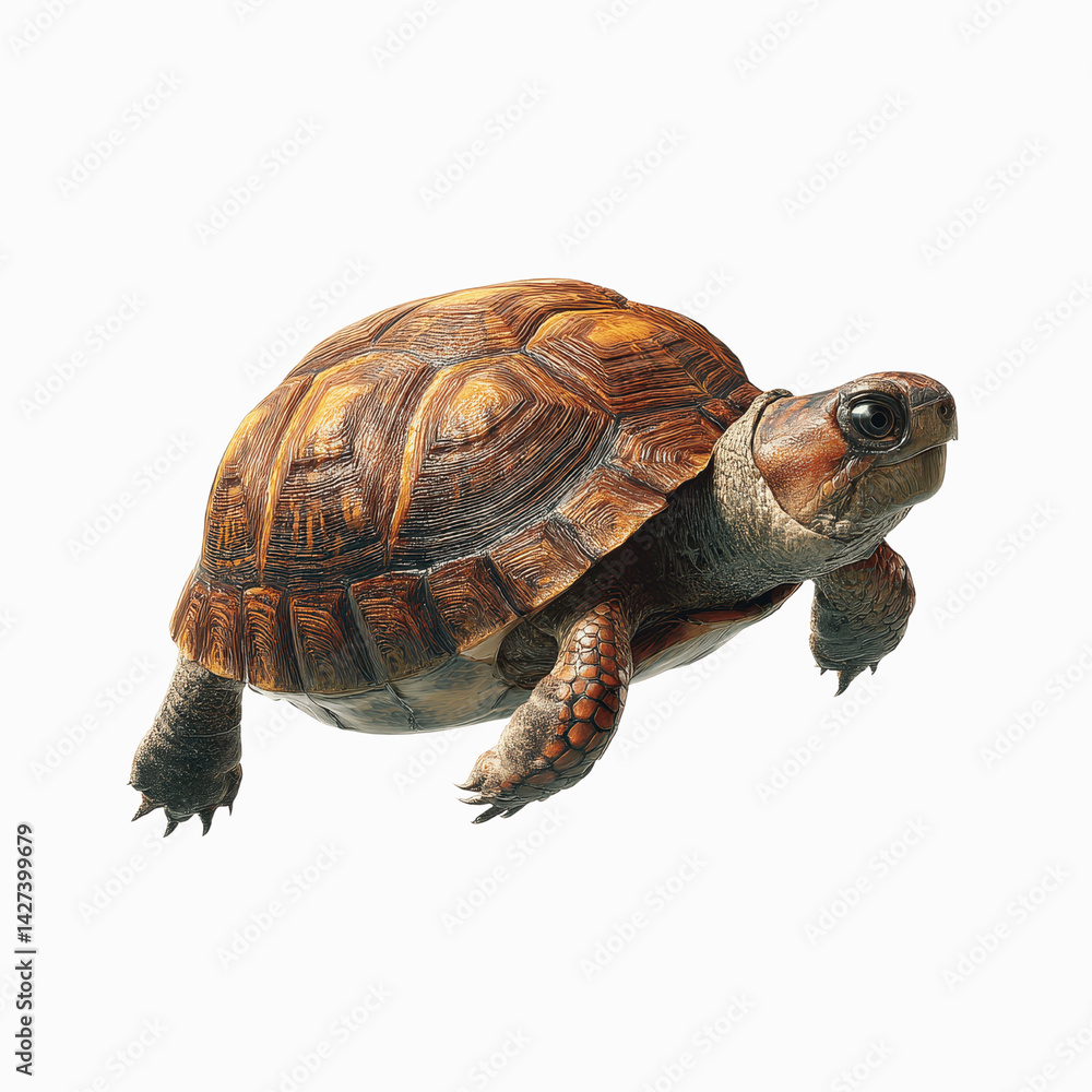 Eastern Box Turtle in Motion A Detailed Close-Up Eastern Box Turtle in Motion A Detailed Close-Up