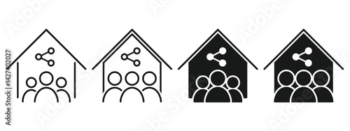 Shared home icon. Illustration vector