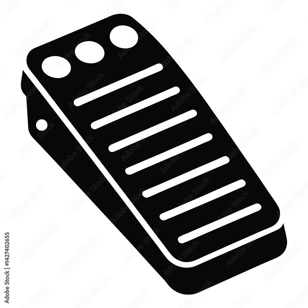 Isolated Black vector Tailer Element power pedal With White Background Isolated Black vector Tailer Element power pedal With White Background