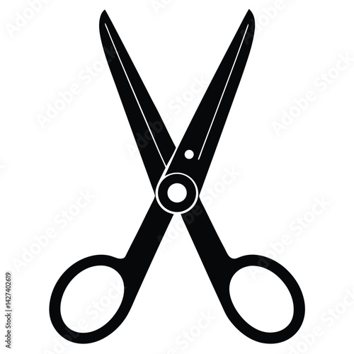 Isolated Black vector Tailer Element pinking shears With White Background