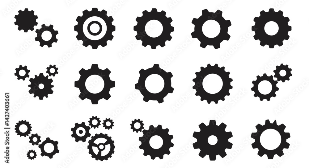 Assortment of mechanical gears various styles Assortment of mechanical gears various styles