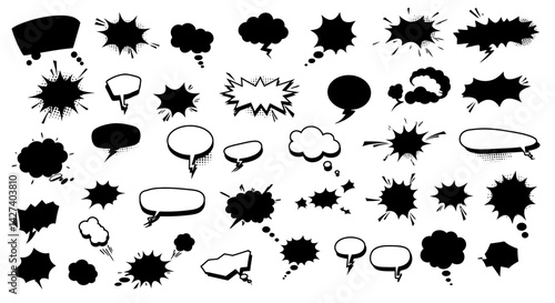 Comic Book Speech Bubble Collage