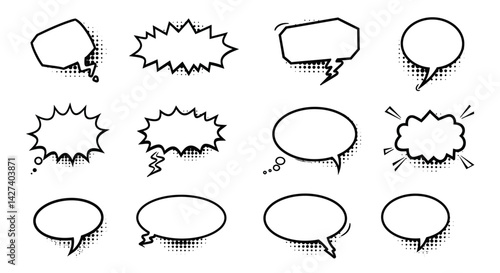 Comic book speech bubbles collection