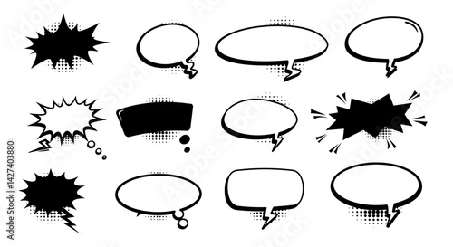 Comic book style speech bubbles