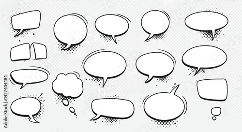 Variety of vintage comic speech bubbles