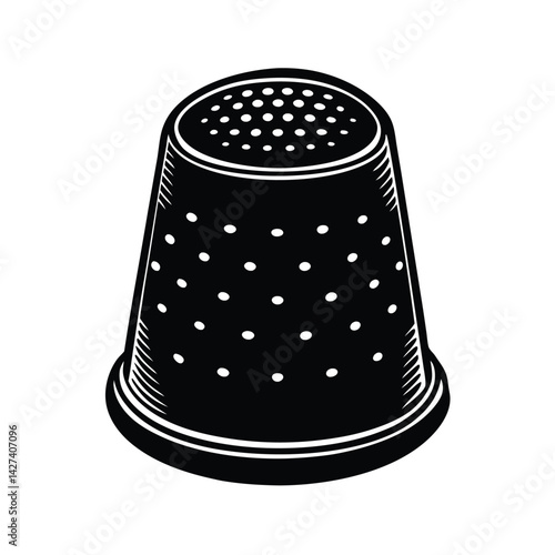 Isolated Black vector Tailer Element thimble With White Background