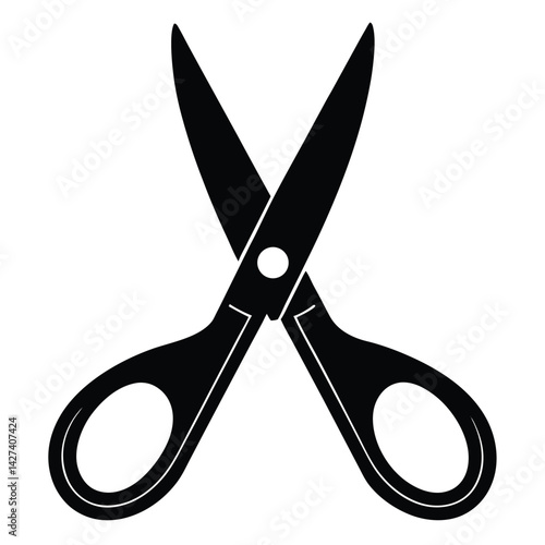 Isolated Black vector Tailer Element thread snips With White Background