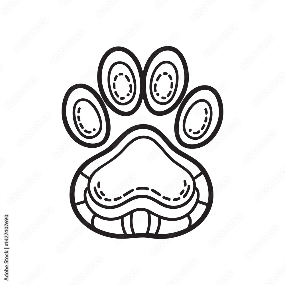 Outlined animal paw print image Outlined animal paw print image