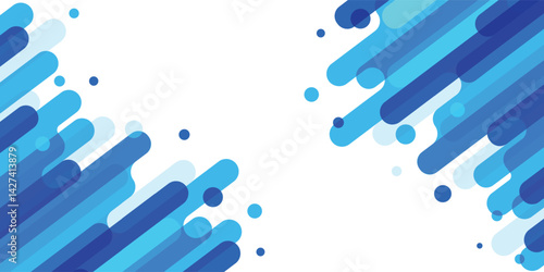 abstract blue gradient geometric rounded line overlapping Business banner or poster template background