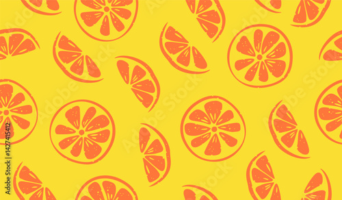 Cute orange fruits pattern background vector design