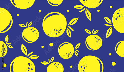 Cute orange fruits pattern background vector design