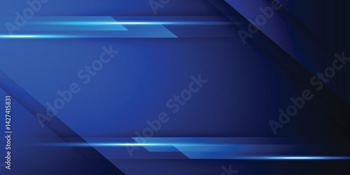 Abstract vector modern futuristic digital technology with speed blue rays lines on dark blue background