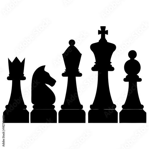 Silhouette Vector Classic Chess Pieces