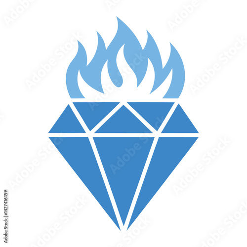 Fire in diamond icon vector illustration