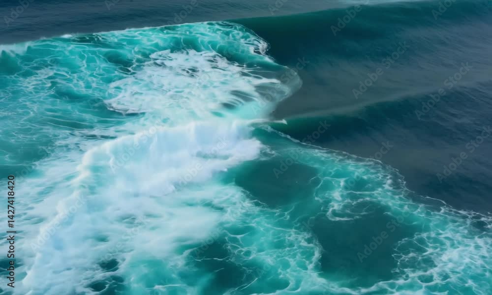 Powerful ocean wave crashing Powerful ocean wave crashing