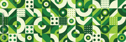 modern green geometric shapes mosaic design pattern background