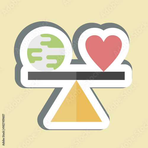 Sticker Level. related to World Peace symbol. design editable
