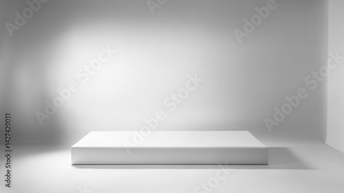 Professional Studio Setup with Seamless White Backdrop. Perfect for Fashion Product Photography. Clean Composition with Soft Shadows and Professional Lighting.