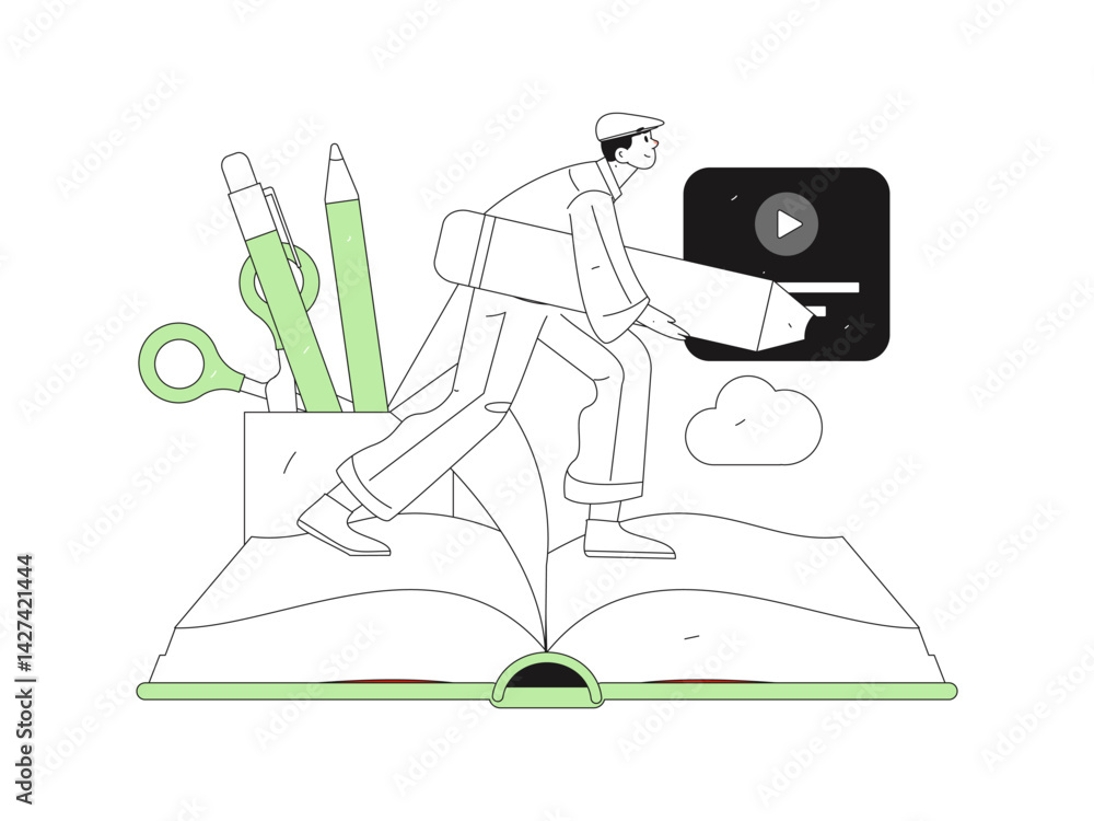 Education and learning people flat vector concept hand drawn illustration
Education and learning people flat vector concept hand drawn illustration
