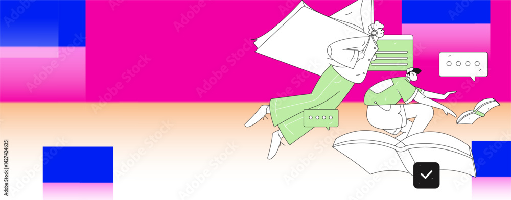 Education and learning people flat vector concept hand drawn illustration
Education and learning people flat vector concept hand drawn illustration