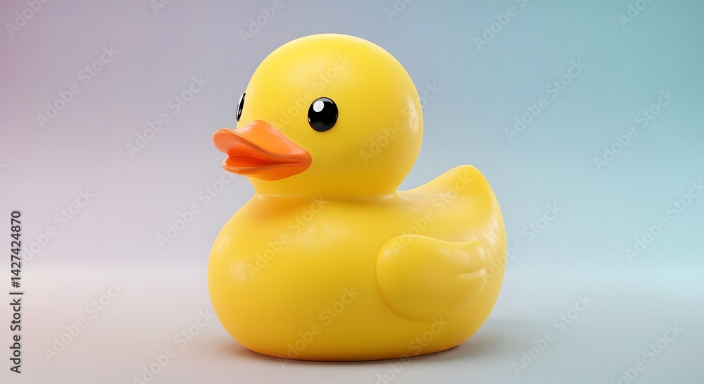 Bright Yellow Rubber Duck Toy with Orange Beak and Cute Eyes Bright Yellow Rubber Duck Toy with Orange Beak and Cute Eyes
