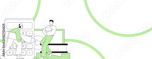 Education and learning people flat vector concept hand drawn illustration
