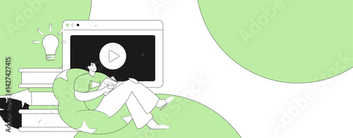 Education and learning people flat vector concept hand drawn illustration
