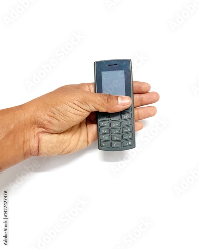 Wallpaper Mural hand holding mobile phone isolated on white background  Torontodigital.ca